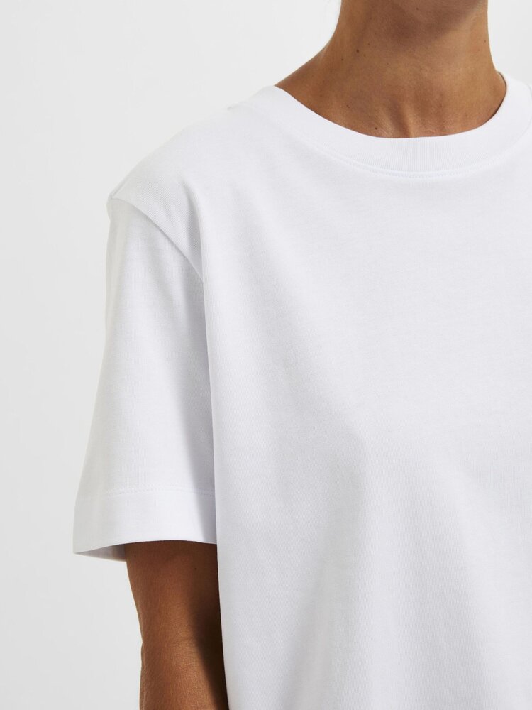 Selected Femme SLFESSENTIAL SS BOXY TEE Bright White