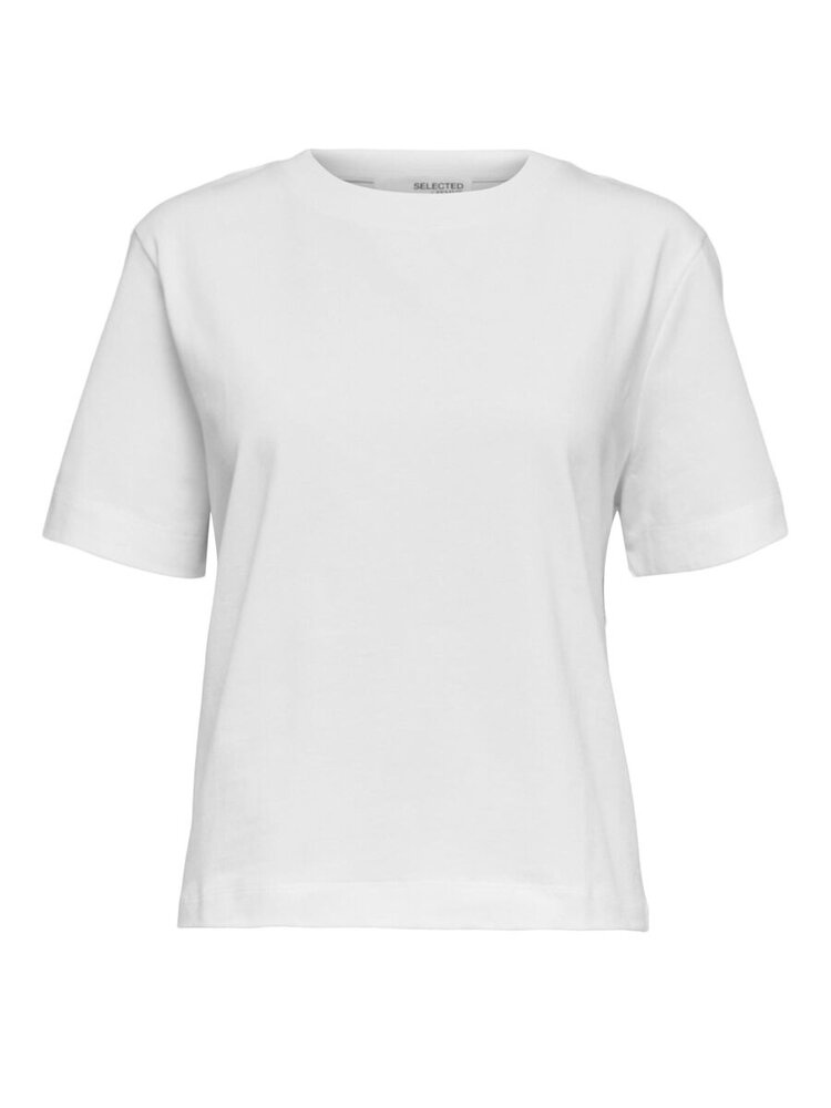 Selected Femme SLFESSENTIAL SS BOXY TEE Bright White