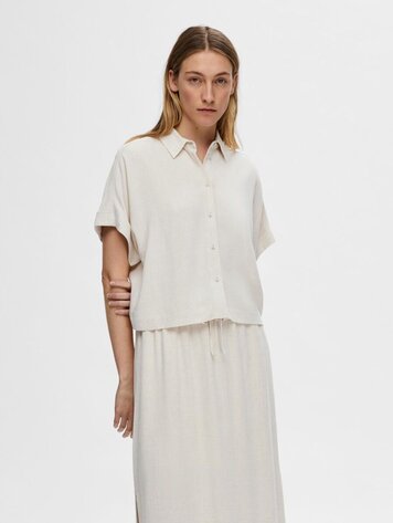 SLFVIVA SS CROPPED SHIRT Sandshell