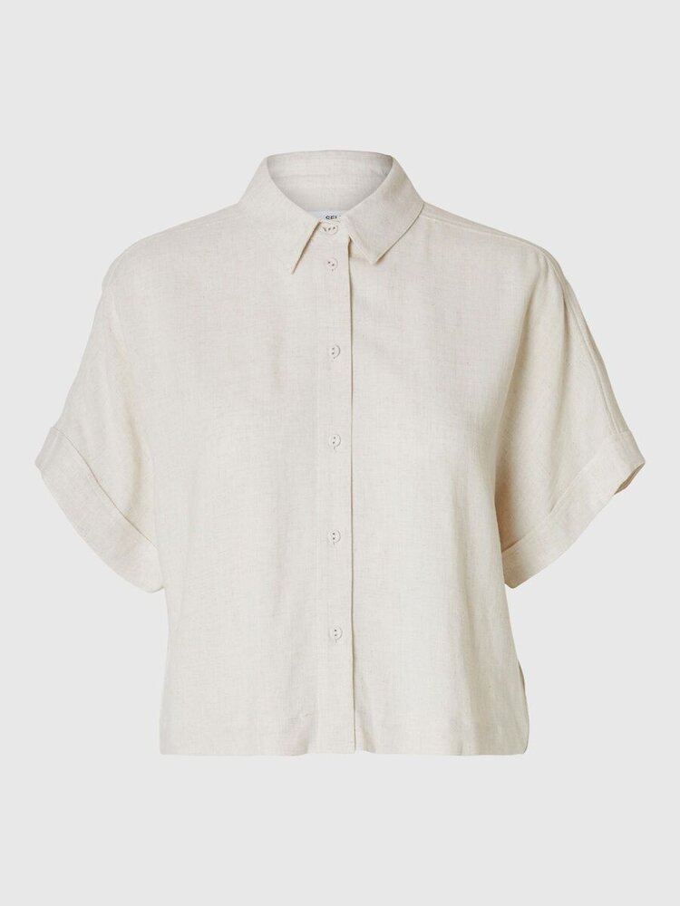 SLFVIVA SS CROPPED SHIRT Sandshell