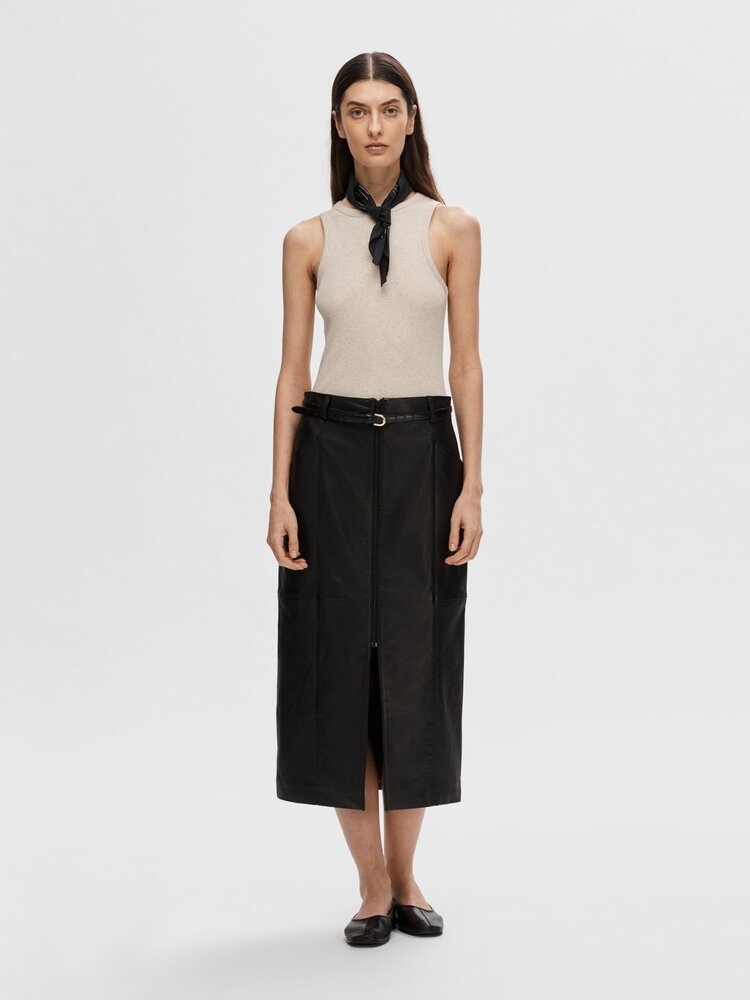 Selected Femme SLFANNA O-NECK TANK TOP Oatmeal Melange