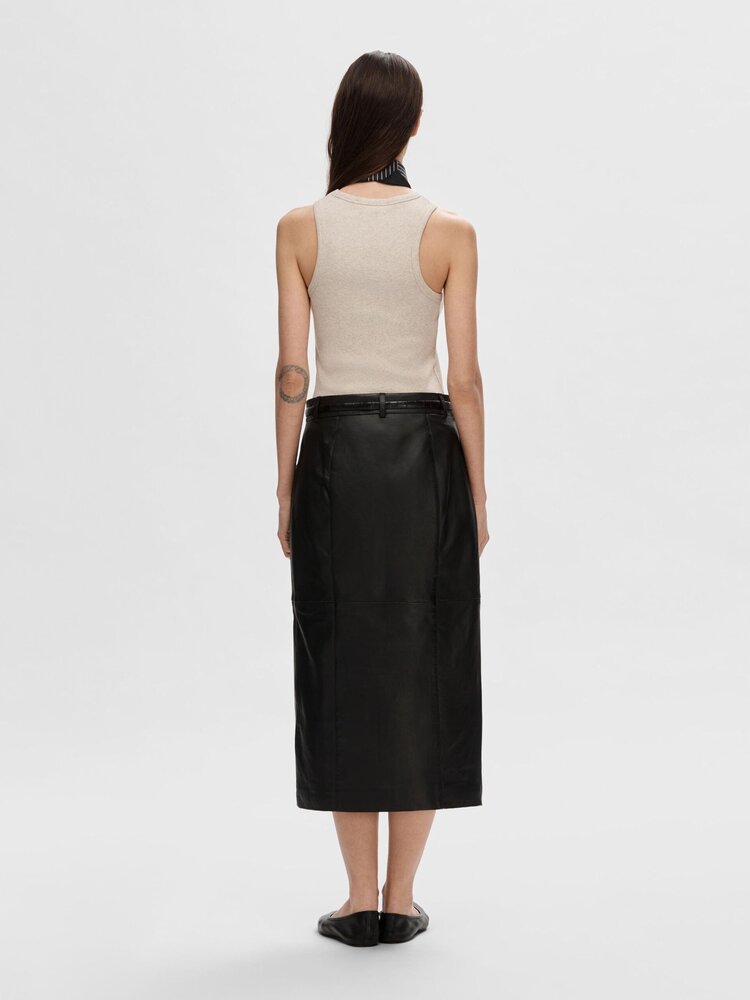 Selected Femme SLFANNA O-NECK TANK TOP Oatmeal Melange