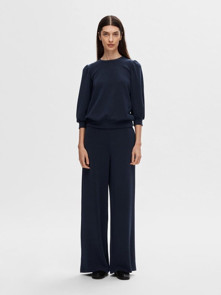 Selected Femme SLFTENNY 3/4 SWEAT TOP Dark Sapphire