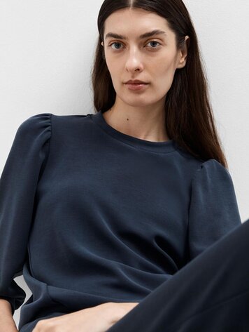 Selected Femme SLFTENNY 3/4 SWEAT TOP Dark Sapphire