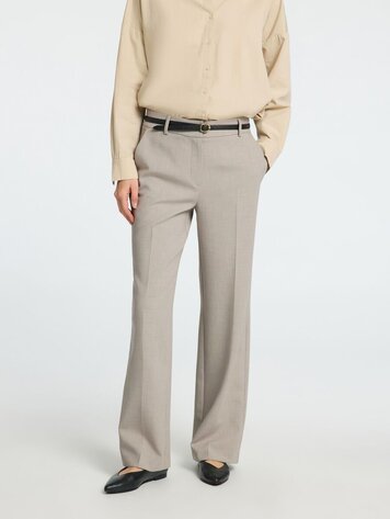 SLFRITA MW WIDE PANT Melange Island Fossil