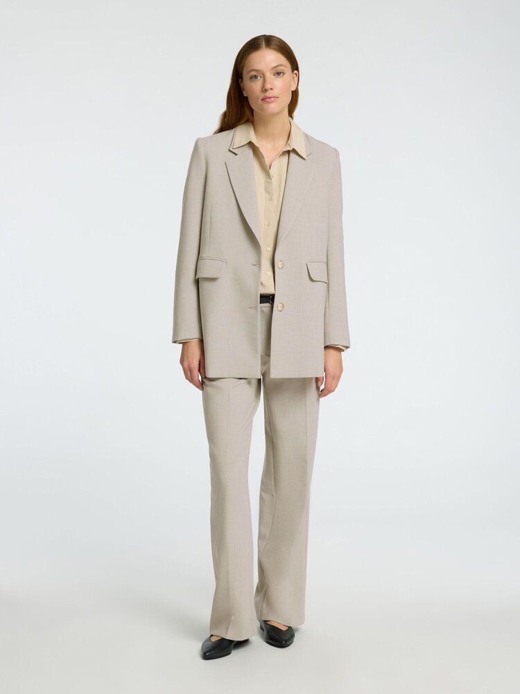 Selected Femme SLFRITA LS RELAXED BLAZER Melange Island Fossil
