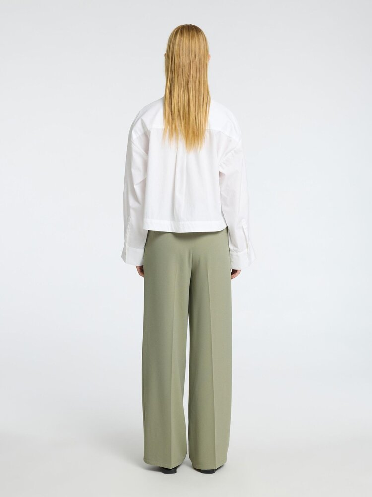 Selected Femme SLFASTHA LS CROPPED BOXY SHIRT Bright White