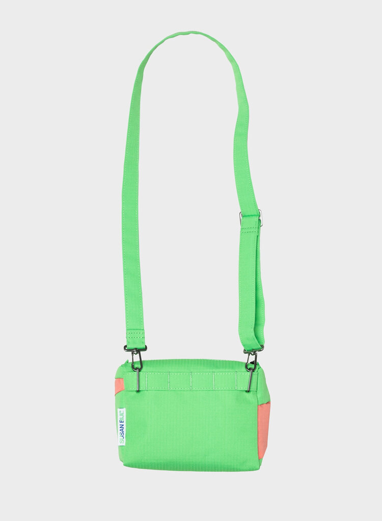 Susan Bijl The New Bum Bag Greenscreen & Coral Small