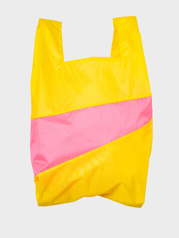 Susan Bijl The New Shopping Bag TV Yellow & Fluo Pink Large