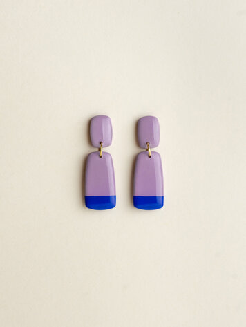 Van Schaaijk Studio Oorbellen The Clay Collection Juna Lavender /  Cobalt