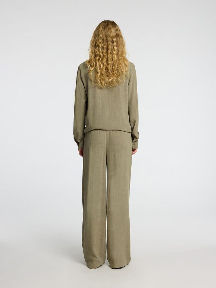 Selected Femme SLFVIVA-GULIA HW LONG SUN PANT Vetiver
