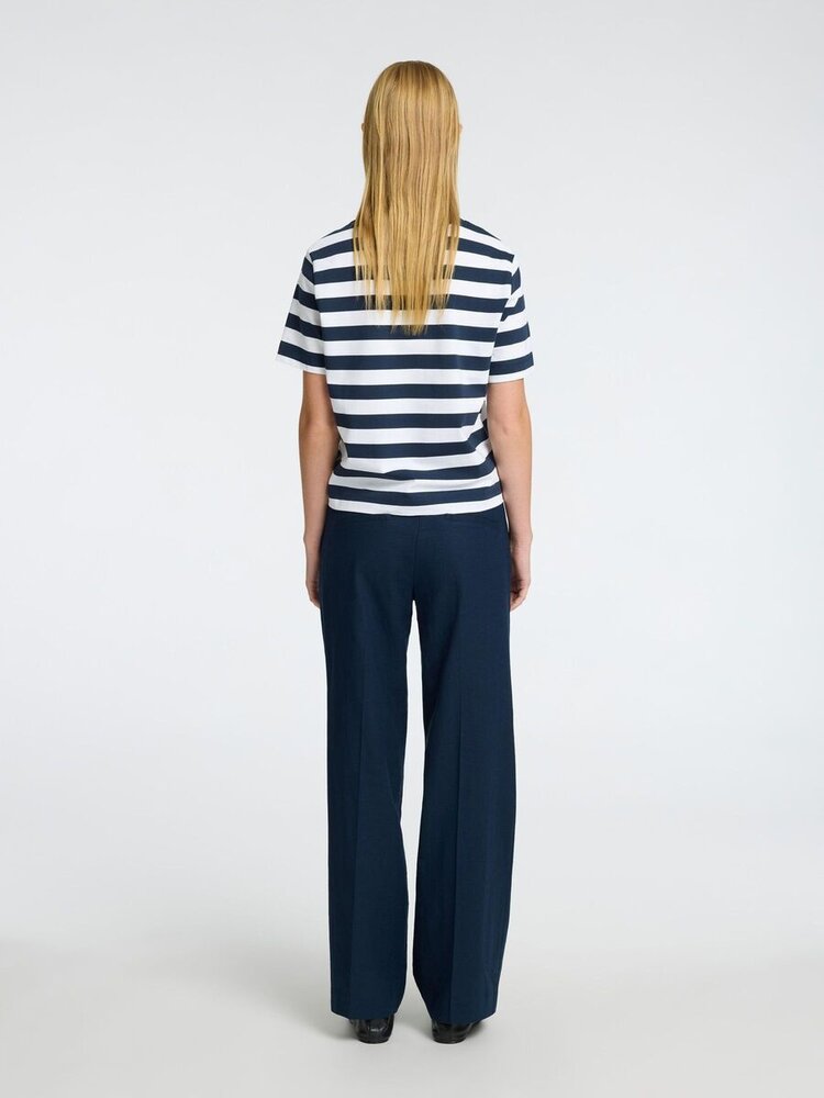 SLFESSENTIAL SS STRIPED BOXY TEE Dark Sapphire Bright White