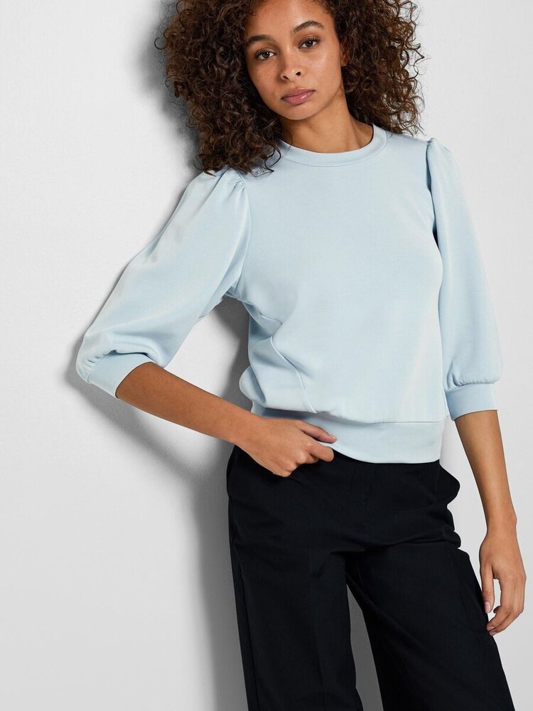 Selected Femme SLFTENNY 3/4 SWEAT TOP Cashmere Blue