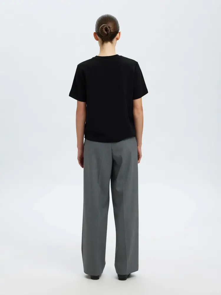 Selected Femme SLFTENNY SS BOXY O-NECK TEE Black