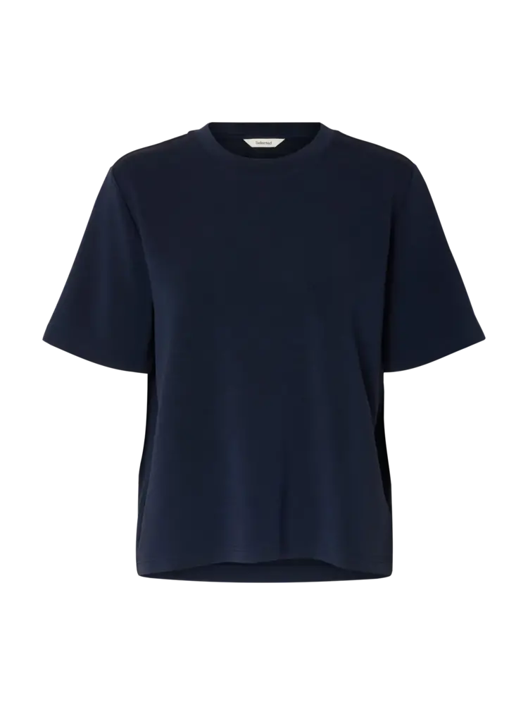 Selected Femme SLFTENNY SS BOXY O-NECK TEE Dark Sapphire