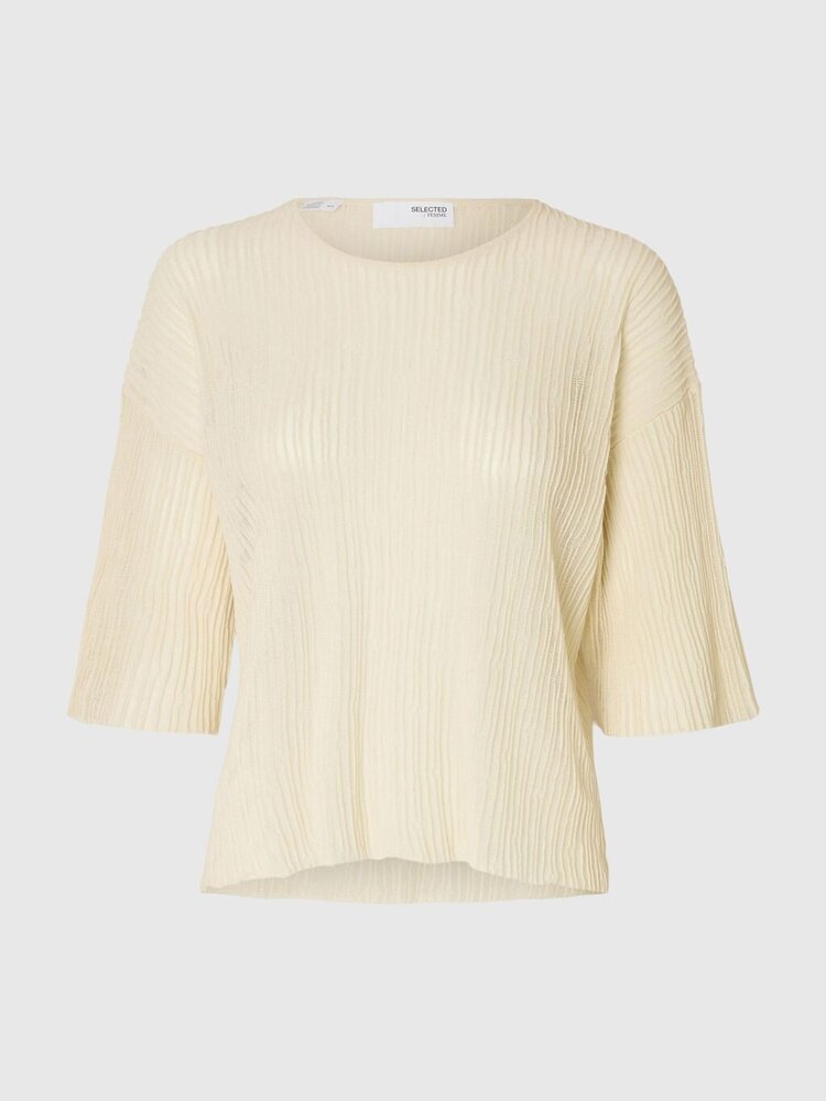 Selected Femme SLFLEA 2/4 KNIT O-NECK Birch