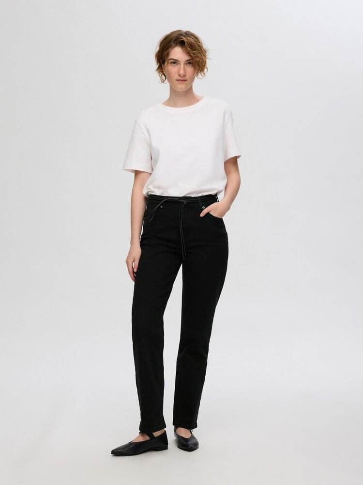 SLFSLIM BEA-KORI MW JEANS Black Denim
