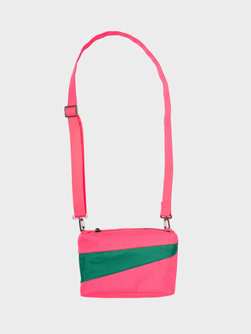 Susan Bijl The New Bum Bag Fluo Pink & Seaweed Small