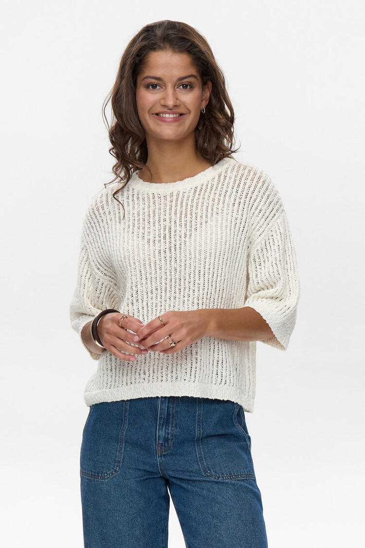 Nümph NUMIRANDI SS PULLOVER Cloud Dancer