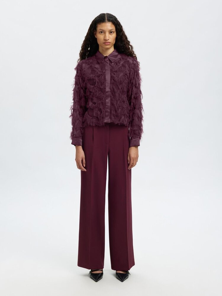 Selected Femme SLFMYLINE LS FLUFFY CROPPED SHIRT Fig