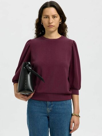 Selected Femme SLFTENNY 3/4 SWEAT TOP Fig