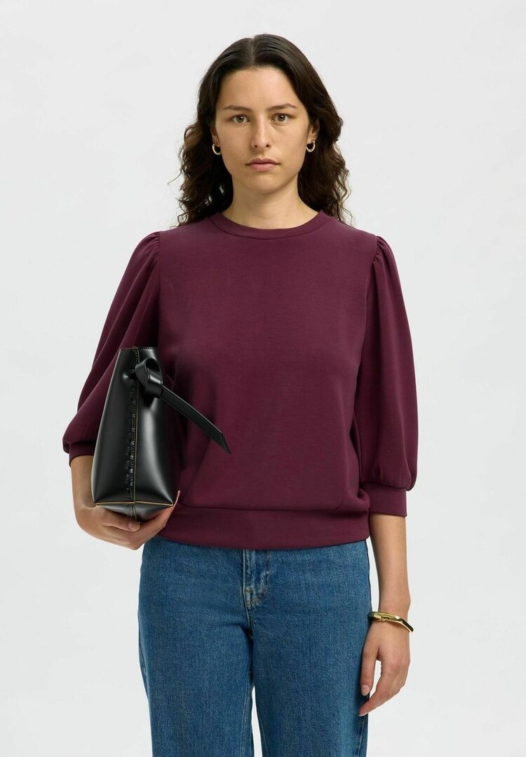 Selected Femme SLFTENNY 3/4 SWEAT TOP Fig