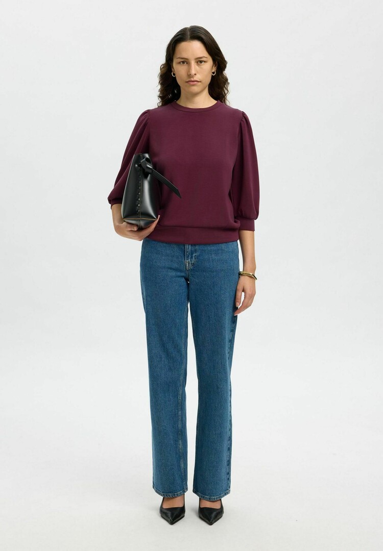 Selected Femme SLFTENNY 3/4 SWEAT TOP Fig