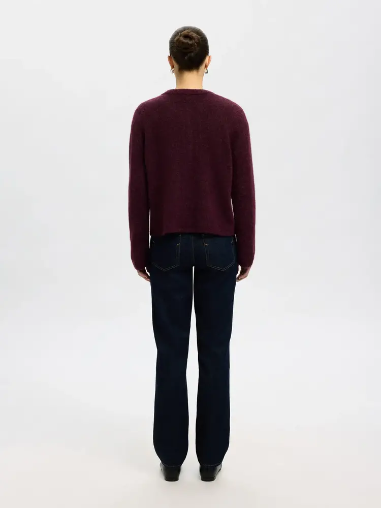 Selected Femme SLFLULU NEW LS KNIT CARDIGAN Fig Melange