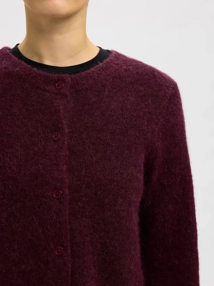 Selected Femme SLFLULU NEW LS KNIT CARDIGAN Fig Melange