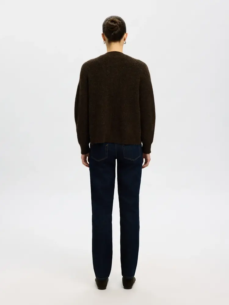 Selected Femme SLFLULU LS KNIT SHORT CARDIGAN Delicioso Melange