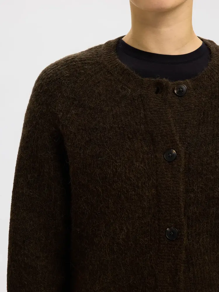 Selected Femme SLFLULU LS KNIT SHORT CARDIGAN Delicioso Melange