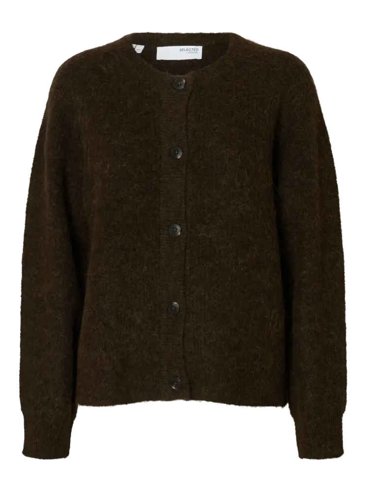 Selected Femme SLFLULU LS KNIT SHORT CARDIGAN Delicioso Melange