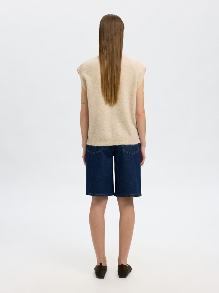 Selected Femme SLFLULU SL KNIT VEST Birch Melange