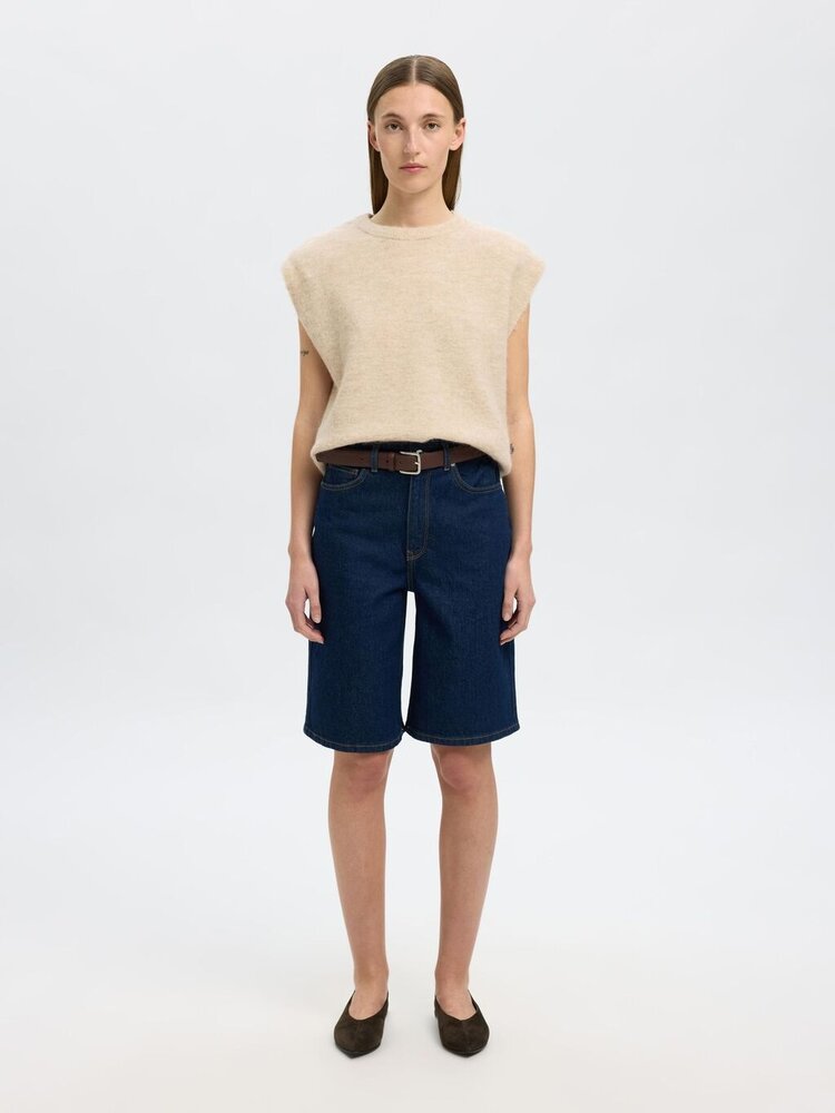 Selected Femme SLFLULU SL KNIT VEST Birch Melange