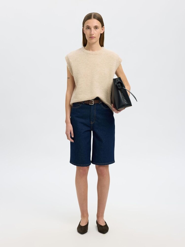 Selected Femme SLFLULU SL KNIT VEST Birch Melange