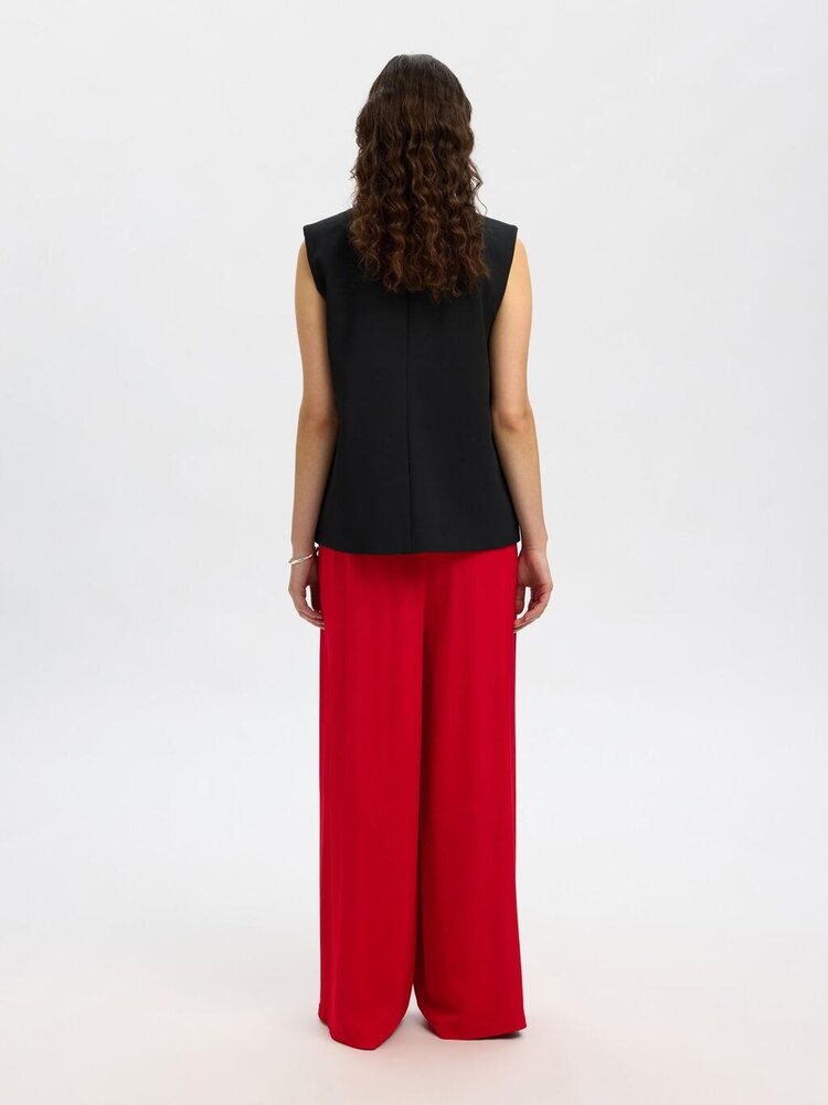 Selected Femme SLFLEONORE HW WIDE PANT Equestrian Red
