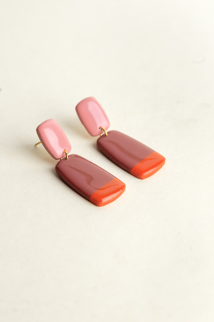 Van Schaaijk Studio Oorbellen The Clay Collection Juna Bloom / Mauve / Sunset