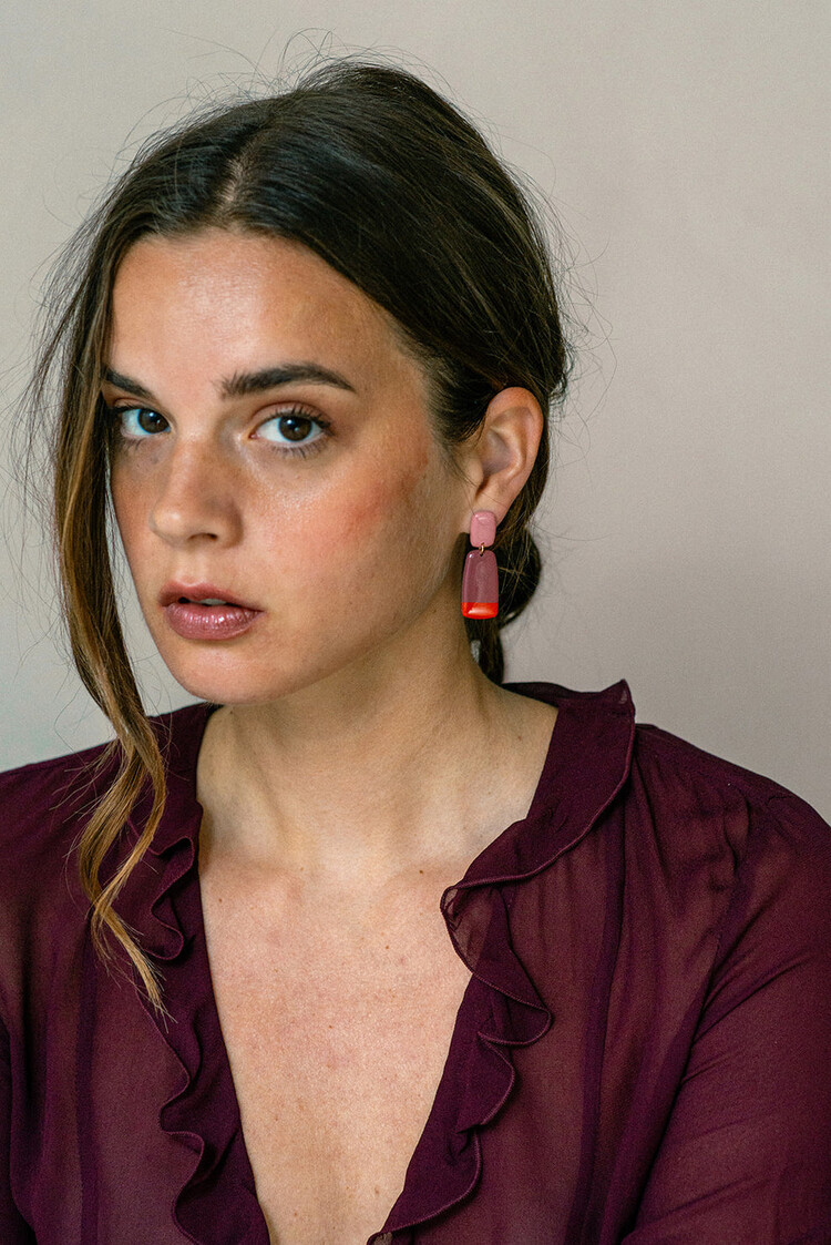 Van Schaaijk Studio Oorbellen The Clay Collection Juna Bloom / Mauve / Sunset