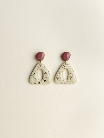 Van Schaaijk Studio Earrings The Clay Collection Nova Mauve / Ivory