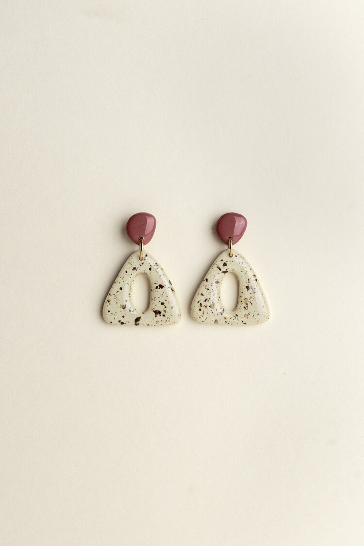 Van Schaaijk Studio Earrings The Clay Collection Nova Mauve / Ivory