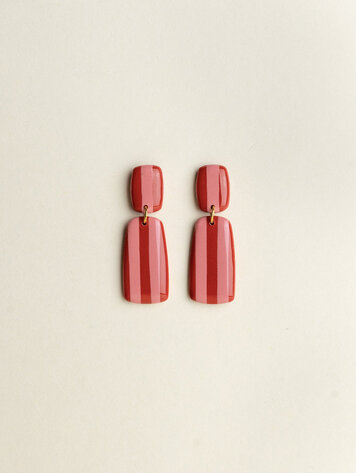 Van Schaaijk Studio Earrings The Clay Collection Julia Red / Bloom