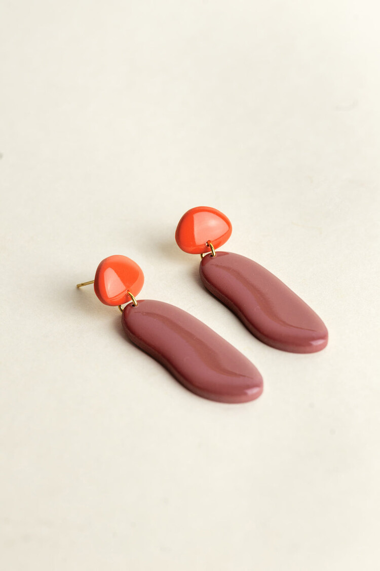 Van Schaaijk Studio Oorbellen The Clay Collection Nora Sunset / Mauve