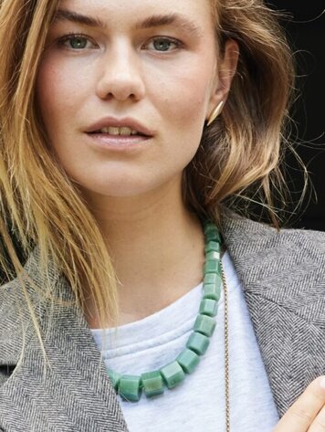 Ellen Beekmans Ketting gemstone XL Groen