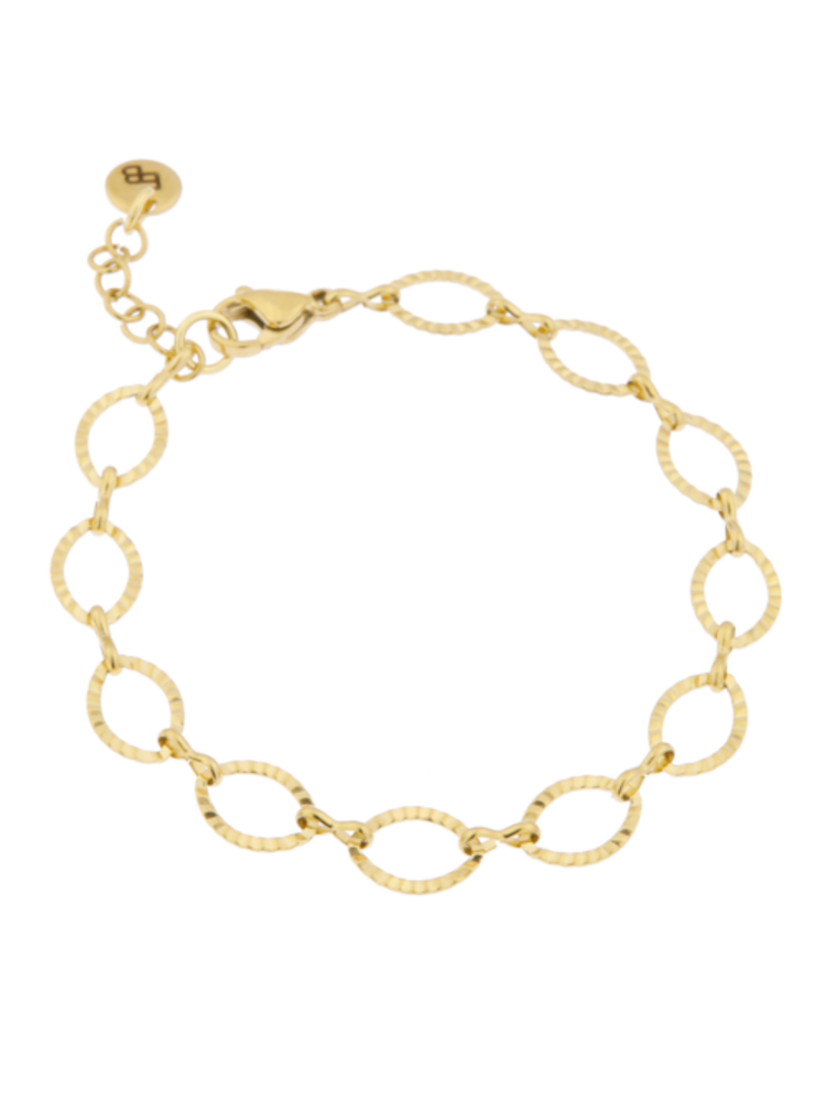 Ellen Beekmans Armband met bewerkte ovale schakel Goud