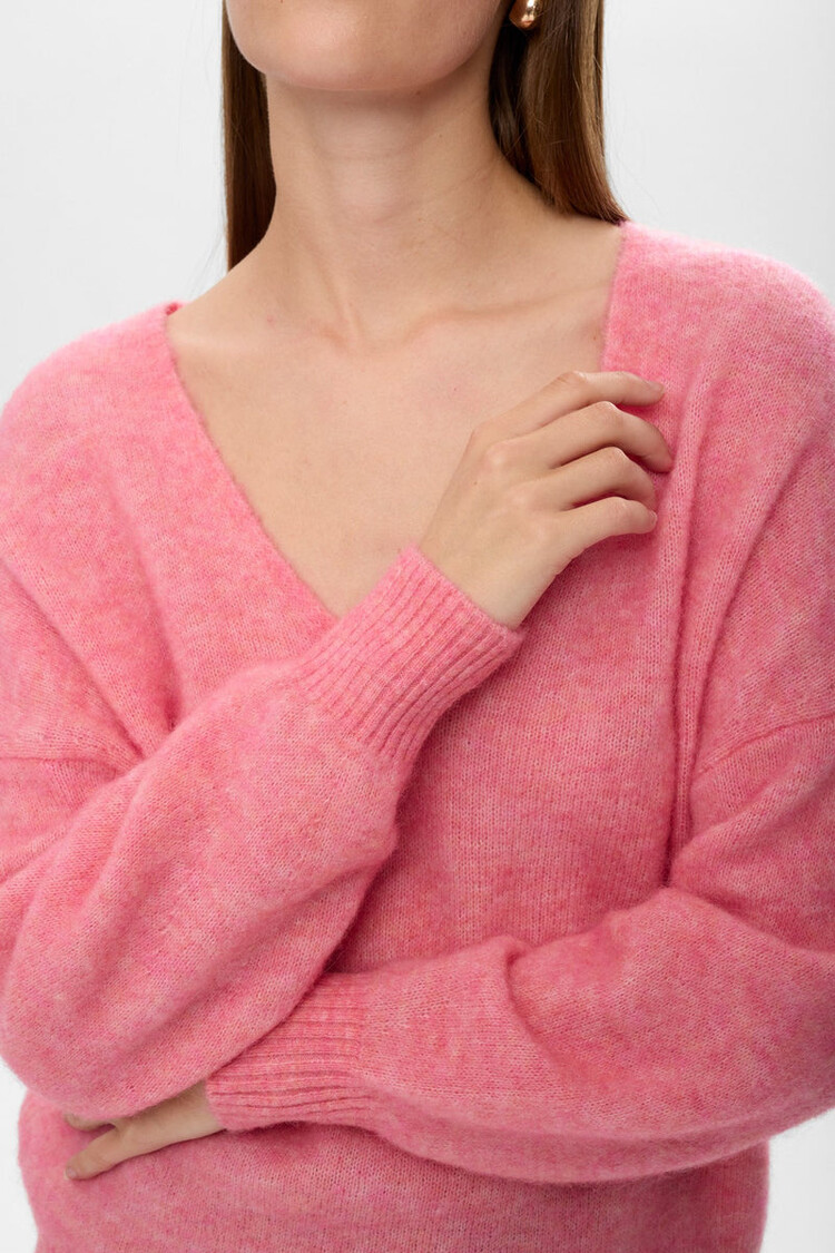 Nümph NURIETTE V-NECK PULLOVER Pink Lemonade