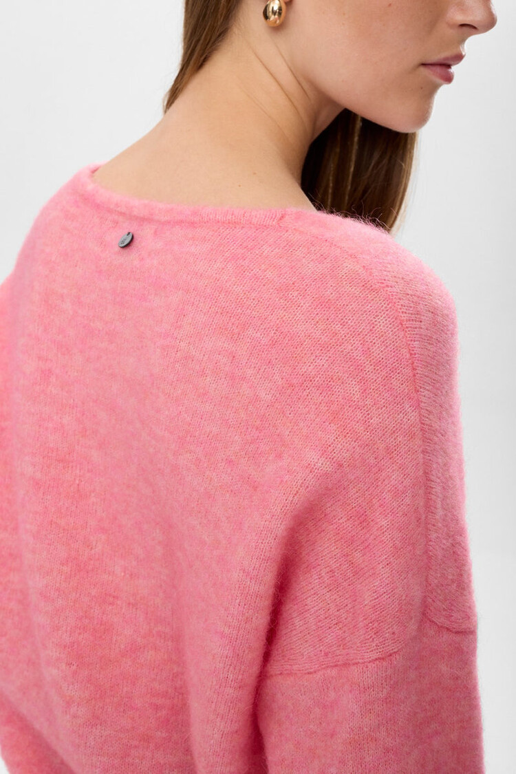 Nümph NURIETTE V-NECK PULLOVER Pink Lemonade