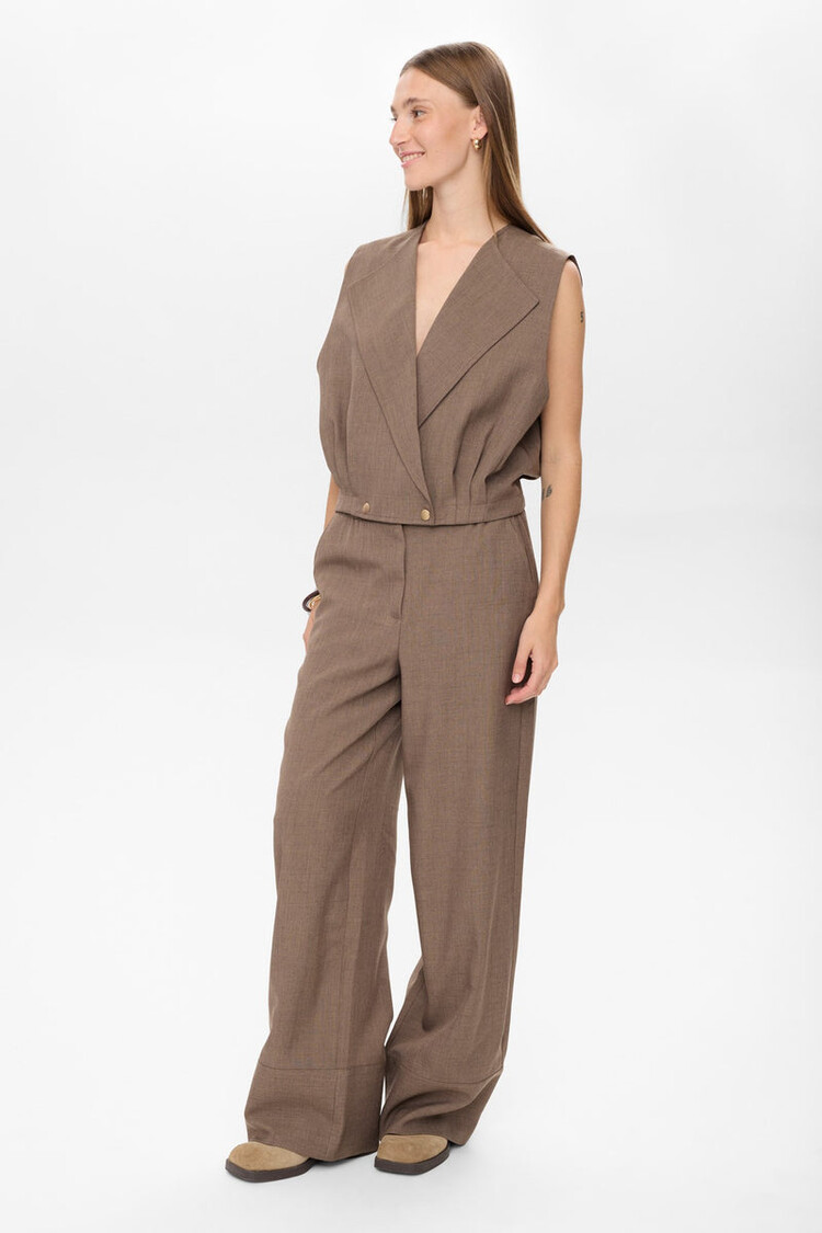 Nümph NUSHELLY WAISTCOAT Brown Lentil Melange