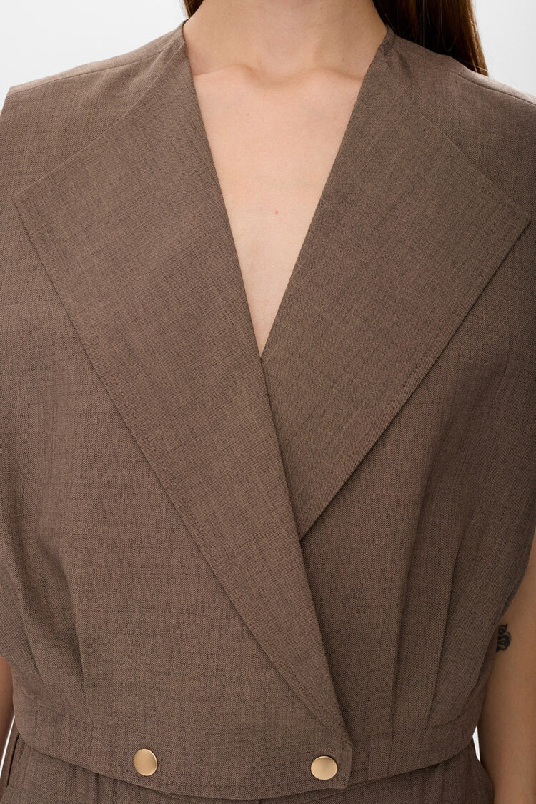 Nümph NUSHELLY WAISTCOAT Brown Lentil Melange