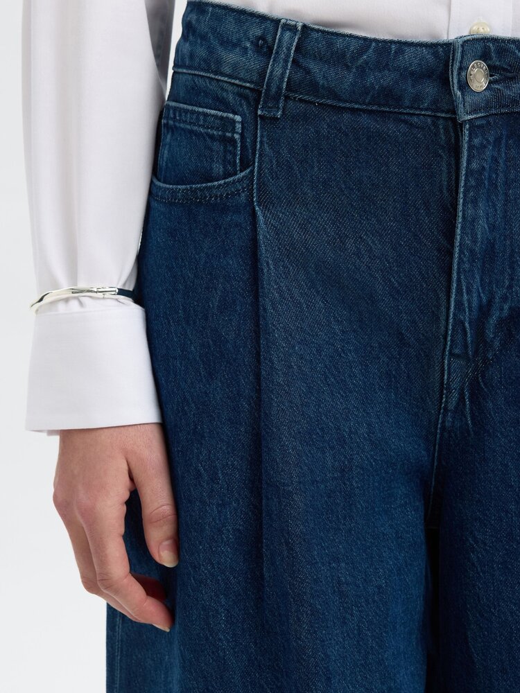 Selected Femme SLFEXTRA WIDE SELMA-NOA HW JEANS Dark Blue Denim