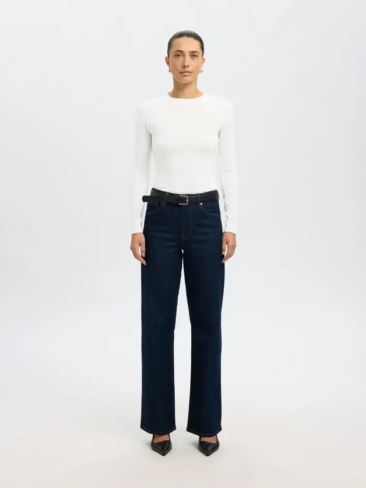 Selected Femme SLFMANJA LS O-NECK Snow White